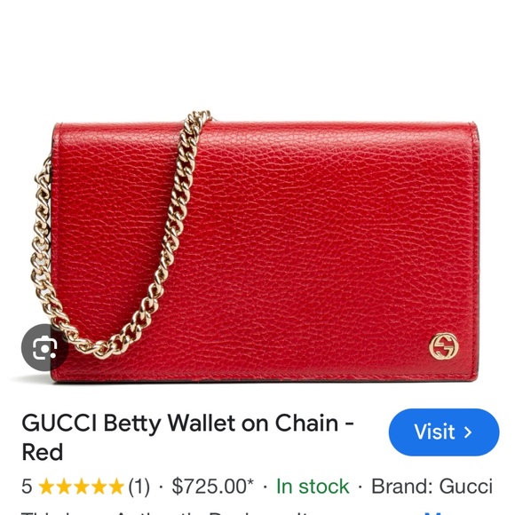 Red Gucci Betty Wallet on Chain WOC Like 🆕 - Picture 4 of 9